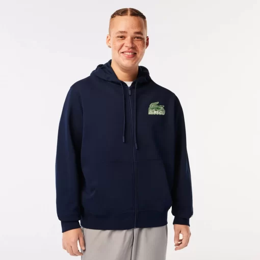 Lacoste Sweatshirts-Men'S Unbrushed Fleece Zipped Hoodie