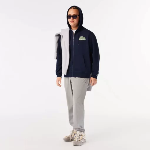 Lacoste Sweatshirts-Men'S Unbrushed Fleece Zipped Hoodie