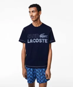 Lacoste T-Shirts-Men'S Vintage Print Organic Cotton T-Shirt