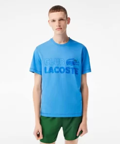 Lacoste T-Shirts-Men'S Vintage Print Organic Cotton T-Shirt