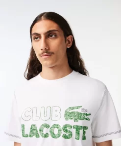 Lacoste T-Shirts-Men'S Vintage Print Organic Cotton T-Shirt