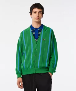 Lacoste Knitwear-Men'S V-Neck Organic Cotton Cardigan