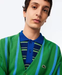 Lacoste Knitwear-Men'S V-Neck Organic Cotton Cardigan