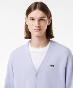 Lacoste Knitwear-Men'S V-Neck Organic Cotton Cardigan