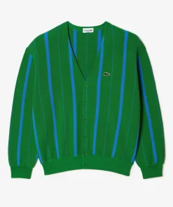 Lacoste Knitwear-Men'S V-Neck Organic Cotton Cardigan