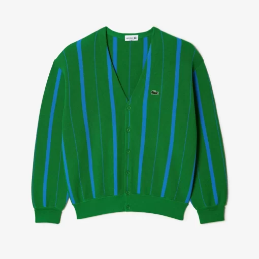 Lacoste Knitwear-Men'S V-Neck Organic Cotton Cardigan