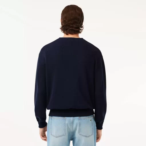 Lacoste Knitwear-Men'S V-Neck Organic Cotton Cardigan