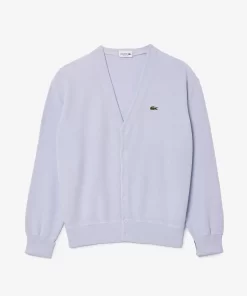 Lacoste Knitwear-Men'S V-Neck Organic Cotton Cardigan