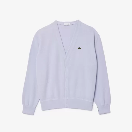 Lacoste Knitwear-Men'S V-Neck Organic Cotton Cardigan