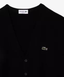 Lacoste Knitwear-Men'S V-Neck Organic Cotton Cardigan