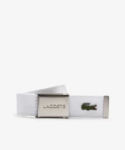 Lacoste Belts-Men'S Made In France Engraved Buckle Woven Fabric Belt