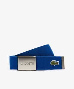 Lacoste Belts-Men'S Made In France Engraved Buckle Woven Fabric Belt