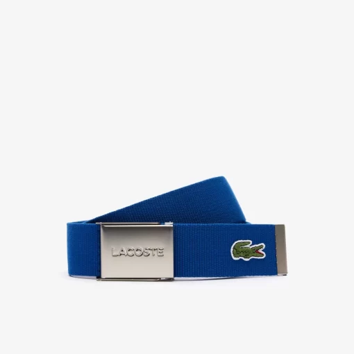 Lacoste Belts-Men'S Made In France Engraved Buckle Woven Fabric Belt