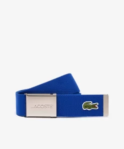 Lacoste Belts-Men'S Made In France Engraved Buckle Woven Fabric Belt