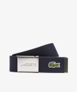 Lacoste Belts-Men'S Made In France Engraved Buckle Woven Fabric Belt