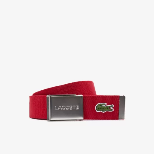 Lacoste Belts-Men'S Made In France Engraved Buckle Woven Fabric Belt