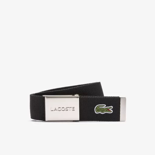 Lacoste Belts-Men'S Made In France Engraved Buckle Woven Fabric Belt