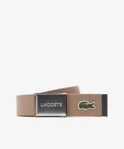 Lacoste Belts-Men'S Made In France Engraved Buckle Woven Fabric Belt