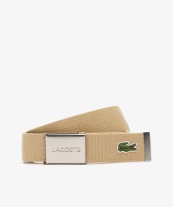 Lacoste Belts-Men'S Made In France Engraved Buckle Woven Fabric Belt