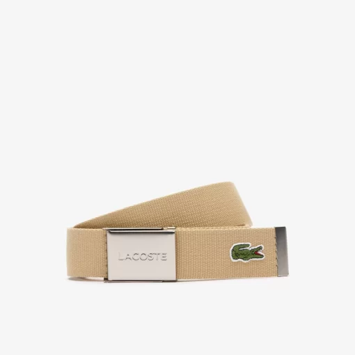 Lacoste Belts-Men'S Made In France Engraved Buckle Woven Fabric Belt