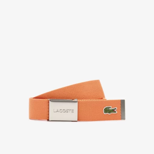 Lacoste Belts-Men'S Made In France Engraved Buckle Woven Fabric Belt