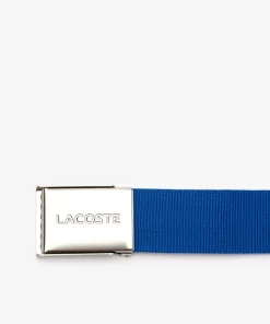 Lacoste Belts-Men'S Made In France Engraved Buckle Woven Fabric Belt