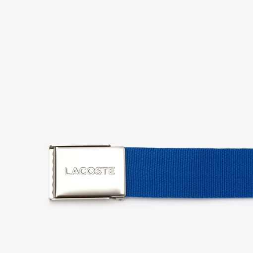 Lacoste Belts-Men'S Made In France Engraved Buckle Woven Fabric Belt