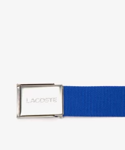 Lacoste Belts-Men'S Made In France Engraved Buckle Woven Fabric Belt