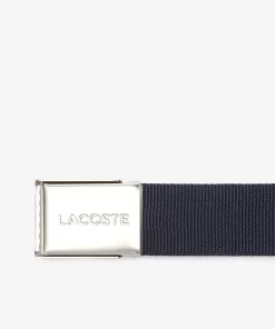 Lacoste Belts-Men'S Made In France Engraved Buckle Woven Fabric Belt