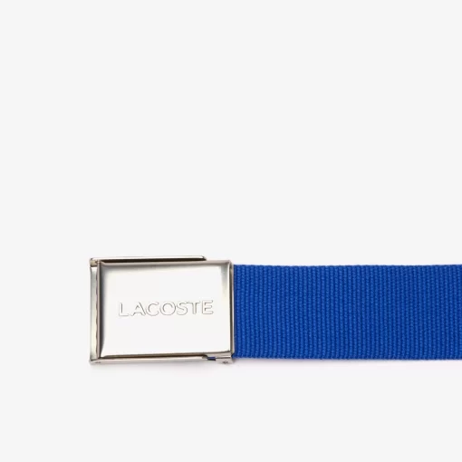 Lacoste Belts-Men'S Made In France Engraved Buckle Woven Fabric Belt