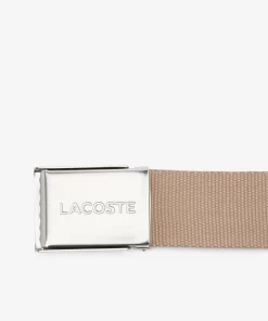 Lacoste Belts-Men'S Made In France Engraved Buckle Woven Fabric Belt