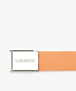 Lacoste Belts-Men'S Made In France Engraved Buckle Woven Fabric Belt