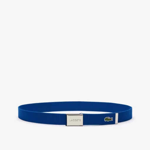 Lacoste Belts-Men'S Made In France Engraved Buckle Woven Fabric Belt