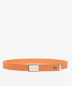 Lacoste Belts-Men'S Made In France Engraved Buckle Woven Fabric Belt