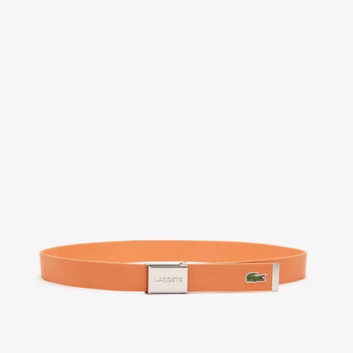 Lacoste Belts-Men'S Made In France Engraved Buckle Woven Fabric Belt