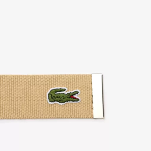 Lacoste Belts-Men'S Made In France Engraved Buckle Woven Fabric Belt