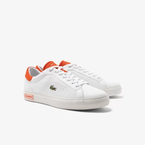 Lacoste Sneakers-Men'S Powercourt 2.0 Orange Leather Trainers