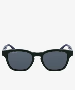 Lacoste Sunglasses-Men'S Rectangle Acetate Textile Touch Sunglasses