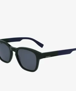 Lacoste Sunglasses-Men'S Rectangle Acetate Textile Touch Sunglasses