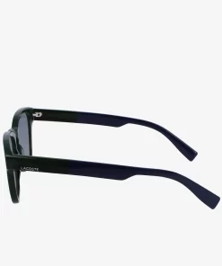 Lacoste Sunglasses-Men'S Rectangle Acetate Textile Touch Sunglasses