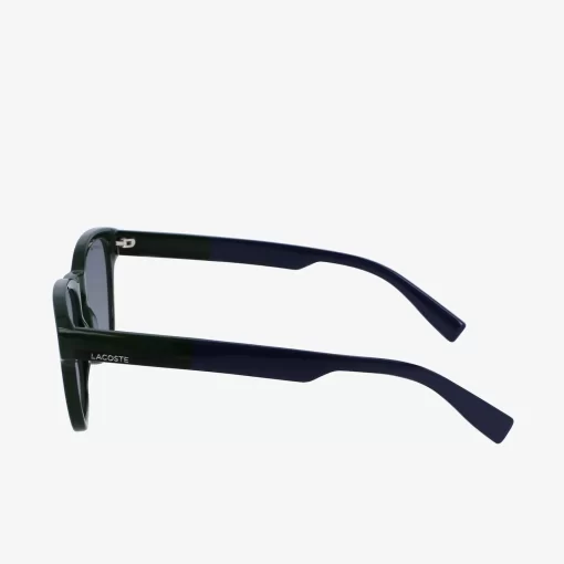 Lacoste Sunglasses-Men'S Rectangle Acetate Textile Touch Sunglasses