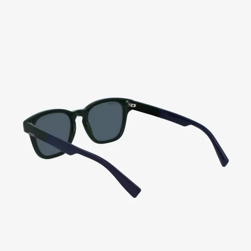 Lacoste Sunglasses-Men'S Rectangle Acetate Textile Touch Sunglasses