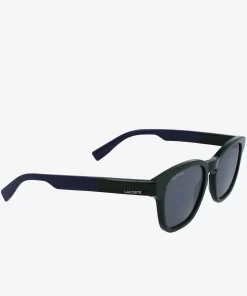 Lacoste Sunglasses-Men'S Rectangle Acetate Textile Touch Sunglasses