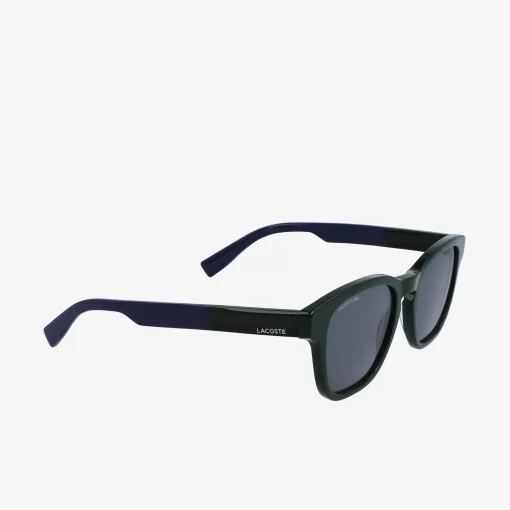 Lacoste Sunglasses-Men'S Rectangle Acetate Textile Touch Sunglasses