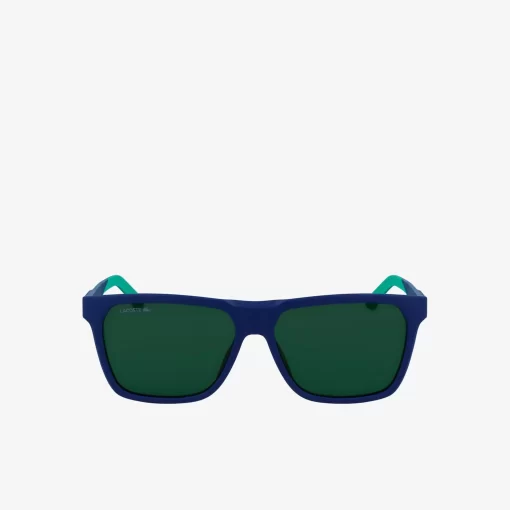 Lacoste Sunglasses-Men'S Rectangle Plastic Rubber Croc Sunglasses