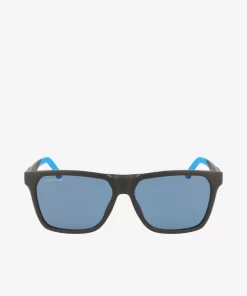 Lacoste Sunglasses-Men'S Rectangle Plastic Rubber Croc Sunglasses