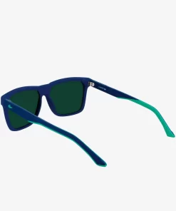 Lacoste Sunglasses-Men'S Rectangle Plastic Rubber Croc Sunglasses