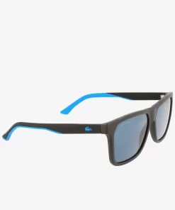 Lacoste Sunglasses-Men'S Rectangle Plastic Rubber Croc Sunglasses