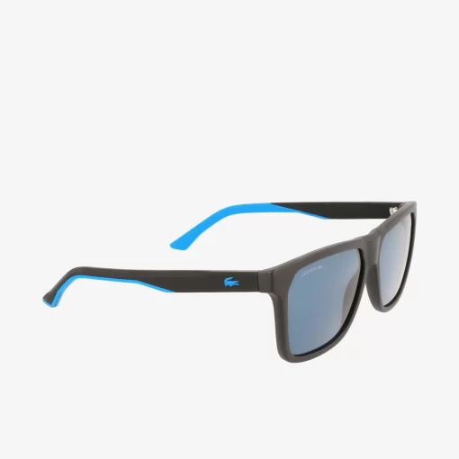 Lacoste Sunglasses-Men'S Rectangle Plastic Rubber Croc Sunglasses