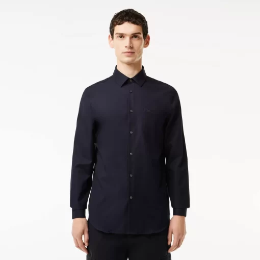 Lacoste Shirts-Men'S Regular Fit Solid Cotton Shirt